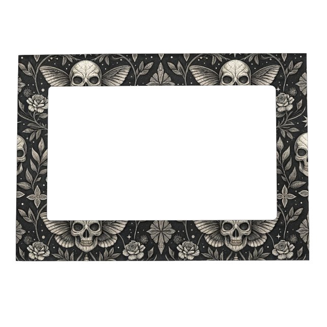 Gothic Skull Floral Celestial Pattern (1) Magnetic Frame (Front)