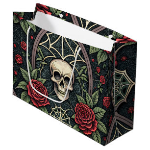 Gothic Skull Floral Celestial Pattern (3) Large Gift Bag