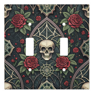 Gothic Skull Floral Celestial Pattern (3) Light Switch Cover