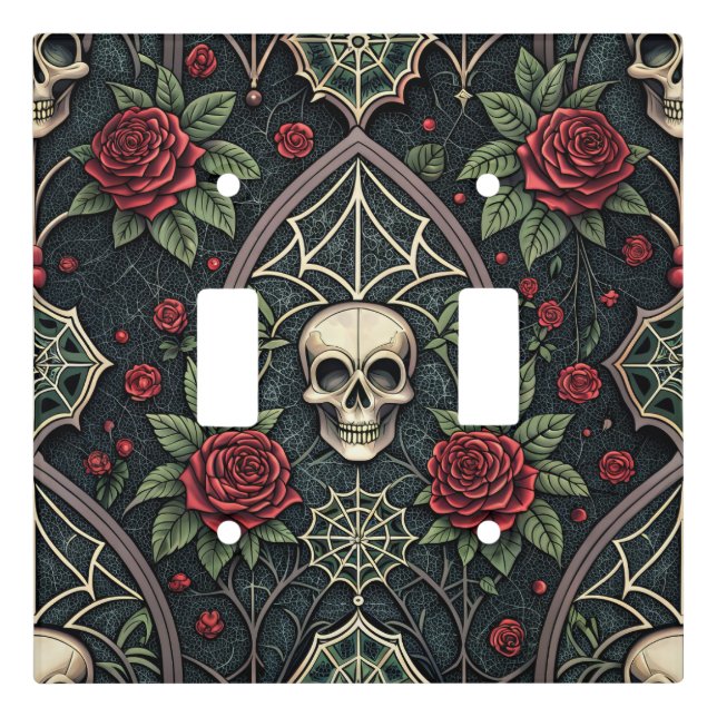 Gothic Skull Floral Celestial Pattern (3) Light Switch Cover (Front)