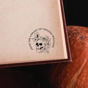 Gothic Skull Flowers Book From The library Of Rubber Stamp