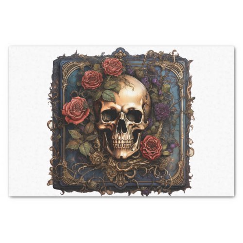 Gothic Skull for Decoupage  Tissue Paper