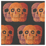 Gothic Skull Funny Orange Halloween Fabric