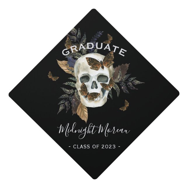 Gothic Skull Graduation  Cap Topper (Front)