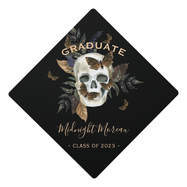 Gothic Skull Graduation  Cap Topper (Front)