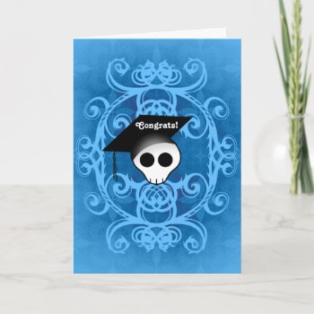 Gothic Skull Graduation Congrats Card by TheHopefulRomantic at Zazzle