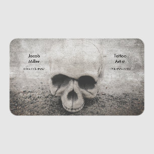 Gothic Skull Gray Beach Tattoo Shop Clear Business Cards