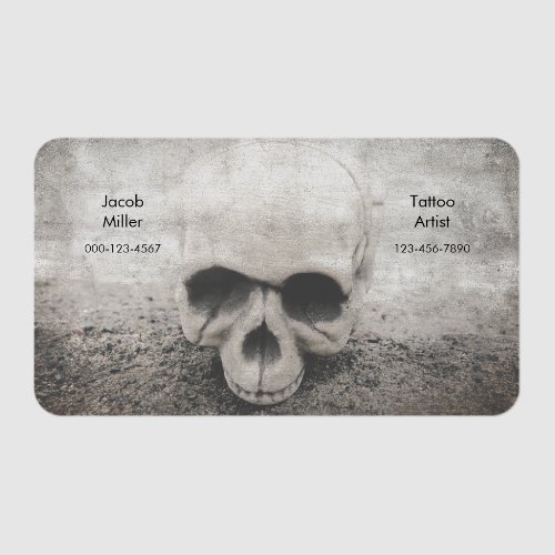 Gothic Skull Gray Beach Tattoo Shop Clear Business Cards