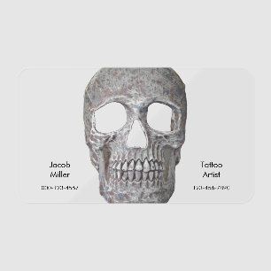 Gothic Skull Gray Cool Tattoo Shop Clear Business Cards