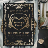 Gothic Skull Hallowedding Retro Save the date