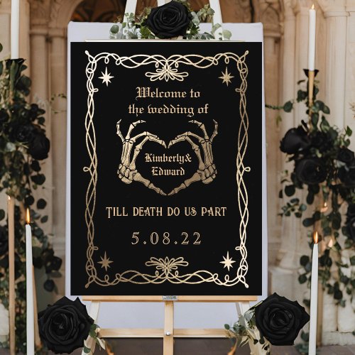 Gothic Skull Hallowedding Retro Wedding Foam Board