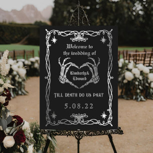 Gothic Skull Hallowedding Retro Wedding Foam Board