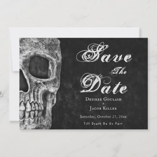 Gothic Skull Hallowedding Save The Date