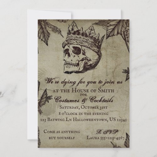 Gothic Skull Halloween Invitation