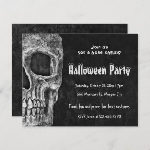 Gothic Skull Halloween Party Budget Invitation