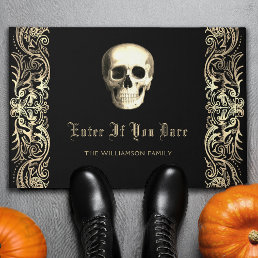 Gothic Skull Halloween Personalized Doormat