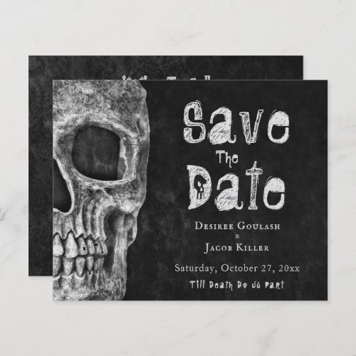 Gothic Skull Halloween Save The Date Budget
