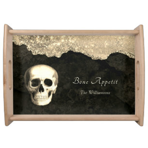 Gothic Skull Halloween   Serving Tray