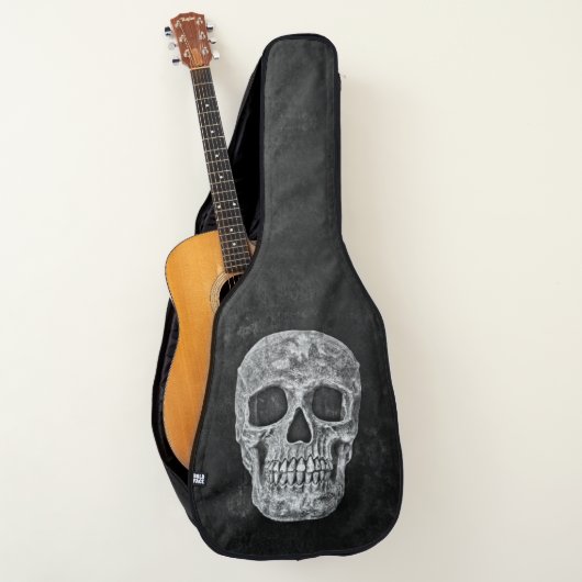 Gothic Skull Head Black And White Cool Guitar Case (Front)