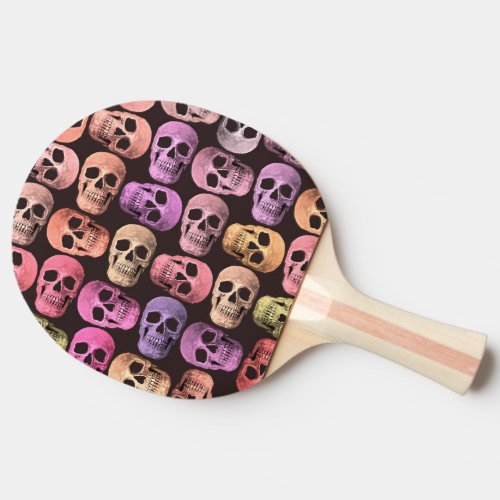 Gothic Skull Head Pop Art Colorful Fun Design Ping Pong Paddle