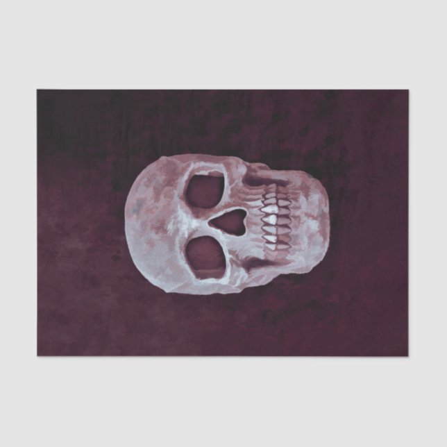 Gothic Skull Head Purple Custom Cool Spooky Design Tissue Paper (Front)