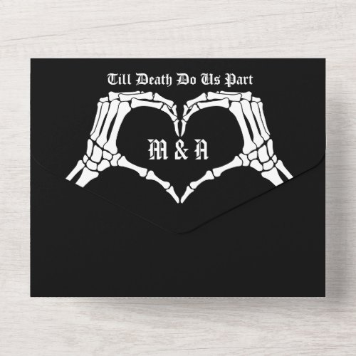 Gothic skull heart  all in one invitation