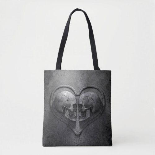 Gothic Skull Heart All_Over_Print Tote Bag