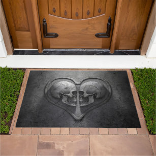 Gothic Skull Heart Doormat
