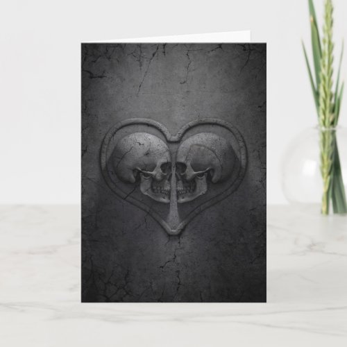 Gothic Skull Heart Greeting Card