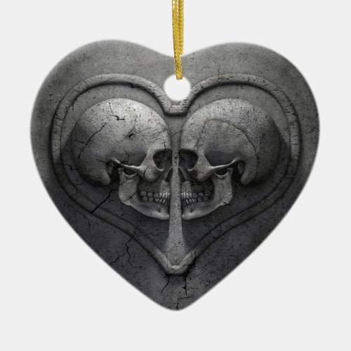 Gothic Skull Heart Heart Ornament