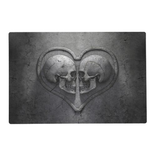 Gothic Skull Heart Laminated Placemat