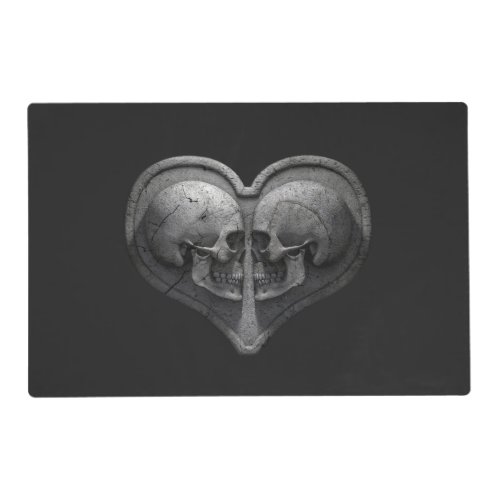 Gothic Skull Heart Laminated Placemat