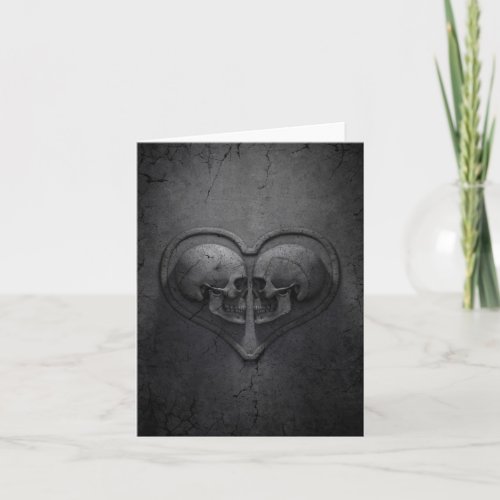 Gothic Skull Heart Note Card