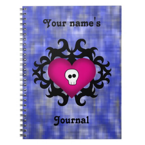 Gothic skull heart notebook