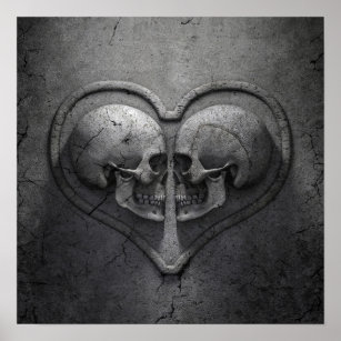 Gothic Skull Heart Poster