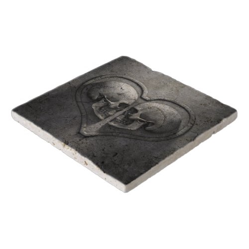 Gothic Skull Heart Stone Trivets