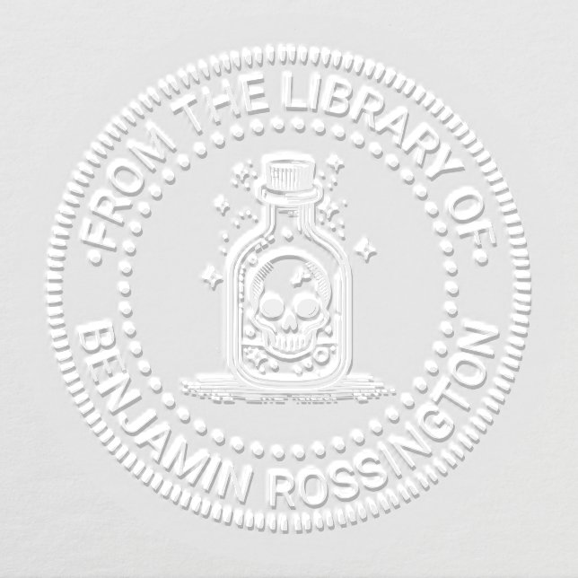 Gothic Skull in Bottle NT Library Book Name Embosser (Design)