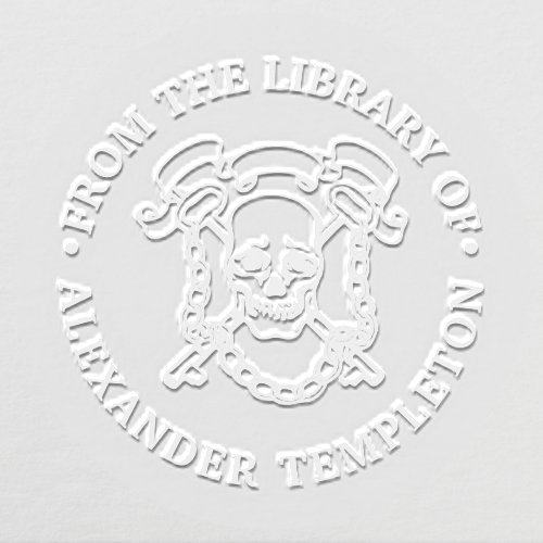 Gothic Skull Keys Chains Library Name Monogram Embosser