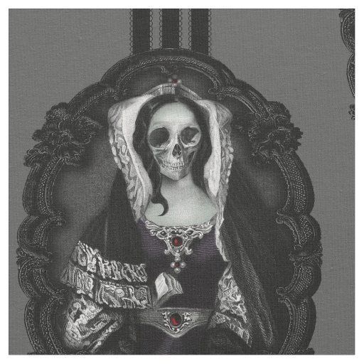 Gothic Skull Lady Fabric