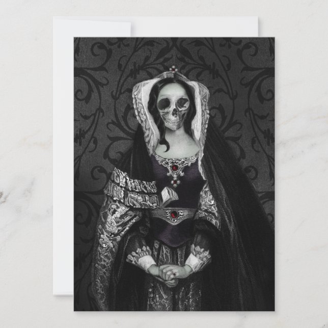 Gothic Skull Lady Invitation (Front)