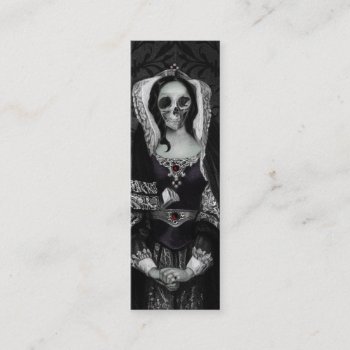 Gothic Skull Lady Mini Business Card by opheliasart at Zazzle