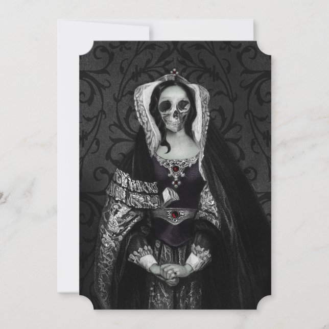 Gothic Skull Lady Save The Date (Front)