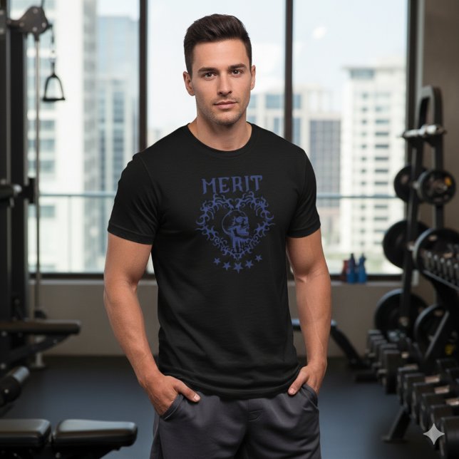 Gothic Skull MERIT Graphic Black T-Shirt (Creator Uploaded)