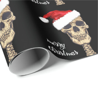 Gothic Skull Merry Christmas gift wrap