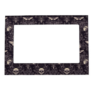 Gothic Skull Moths and Moon Picture Frame