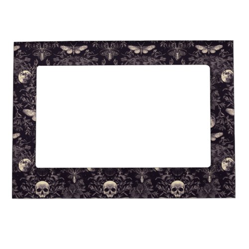 Gothic Skull Moths and Moon Picture Frame