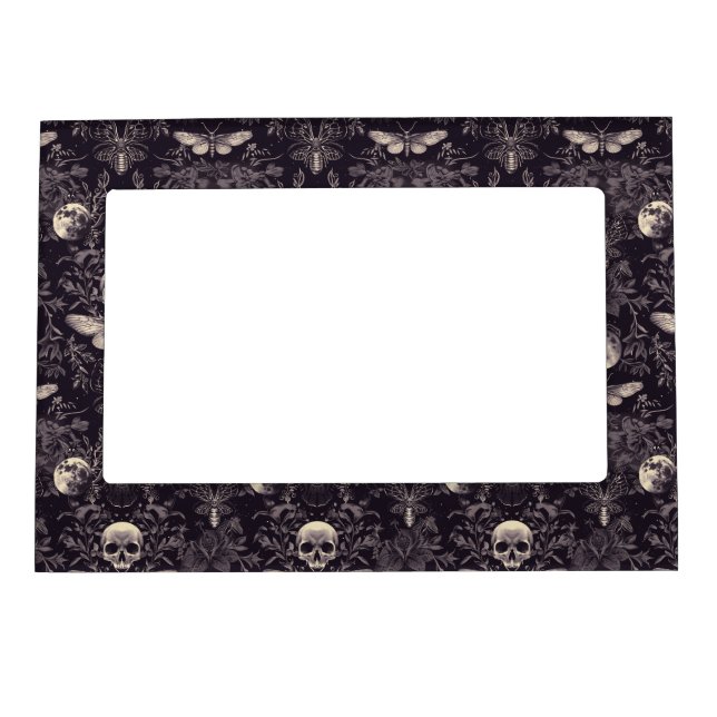 Gothic Skull Moths and Moon Picture Frame (Front)