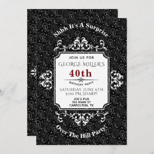 Gothic Skull Paisley Over The Hill Party Invite