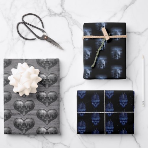 Gothic Skull Patterns Wrapping Paper Sheet Set