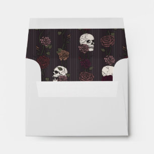 Gothic Skull Pearl Gray Pre-Printed Address RSVP Envelope